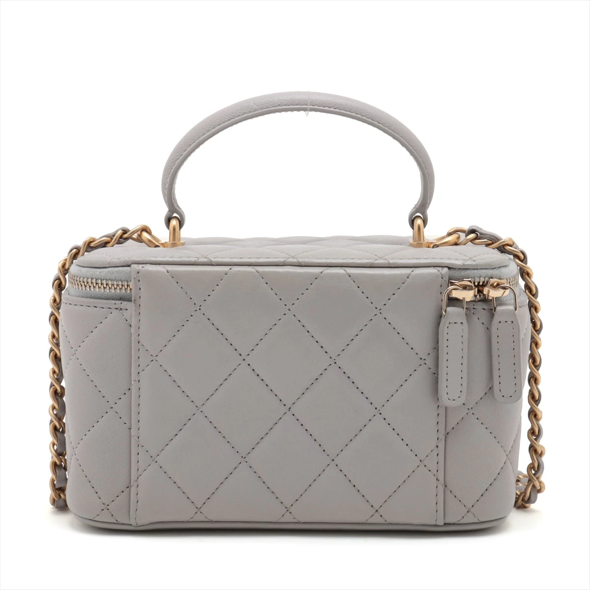 【CHANEL】人気色グレー♪シャネルチェーンロングバニティバッグ シャネル マトラッセ クラシック チェーンウォレット グレー