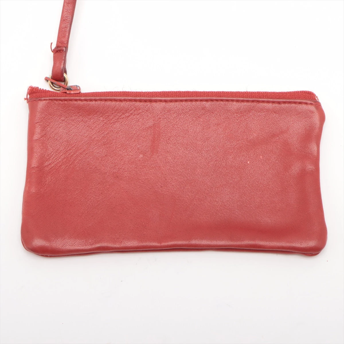 CHANEL キャビアスキン ミニミニ巾着チェーンショルダー 赤