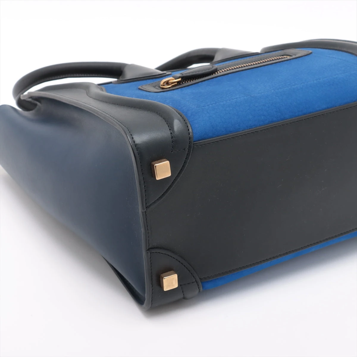 セリーヌ ラゲージ マイクロショッパー スエード×レザー ハンドバッグ