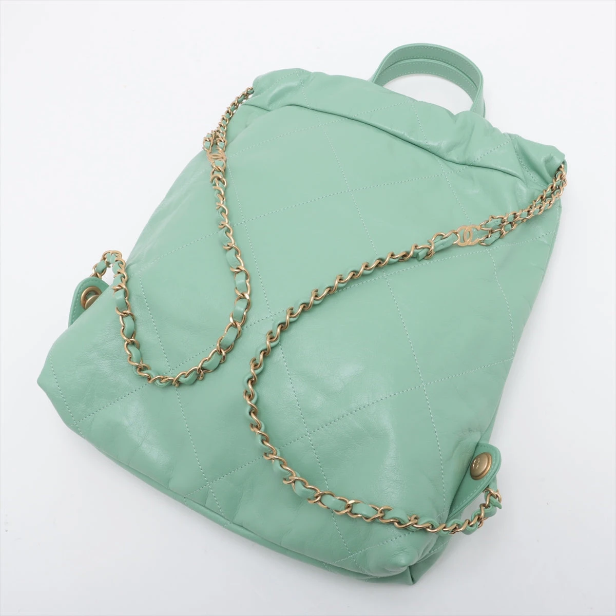 VINTAGE シャネル CHANEL22 バックパック グリーン シャネル シャネル22 バックパック シャイニーカーフスキン