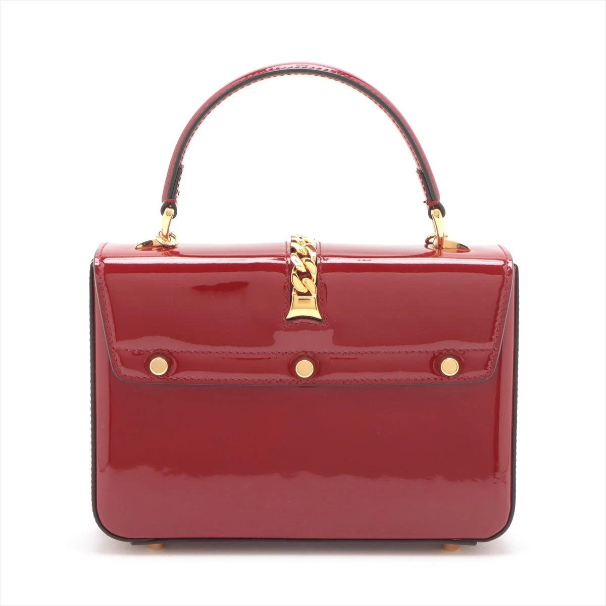 グッチ シルヴィ パテントレザー 2WAYショルダーバッグ レッド 589479