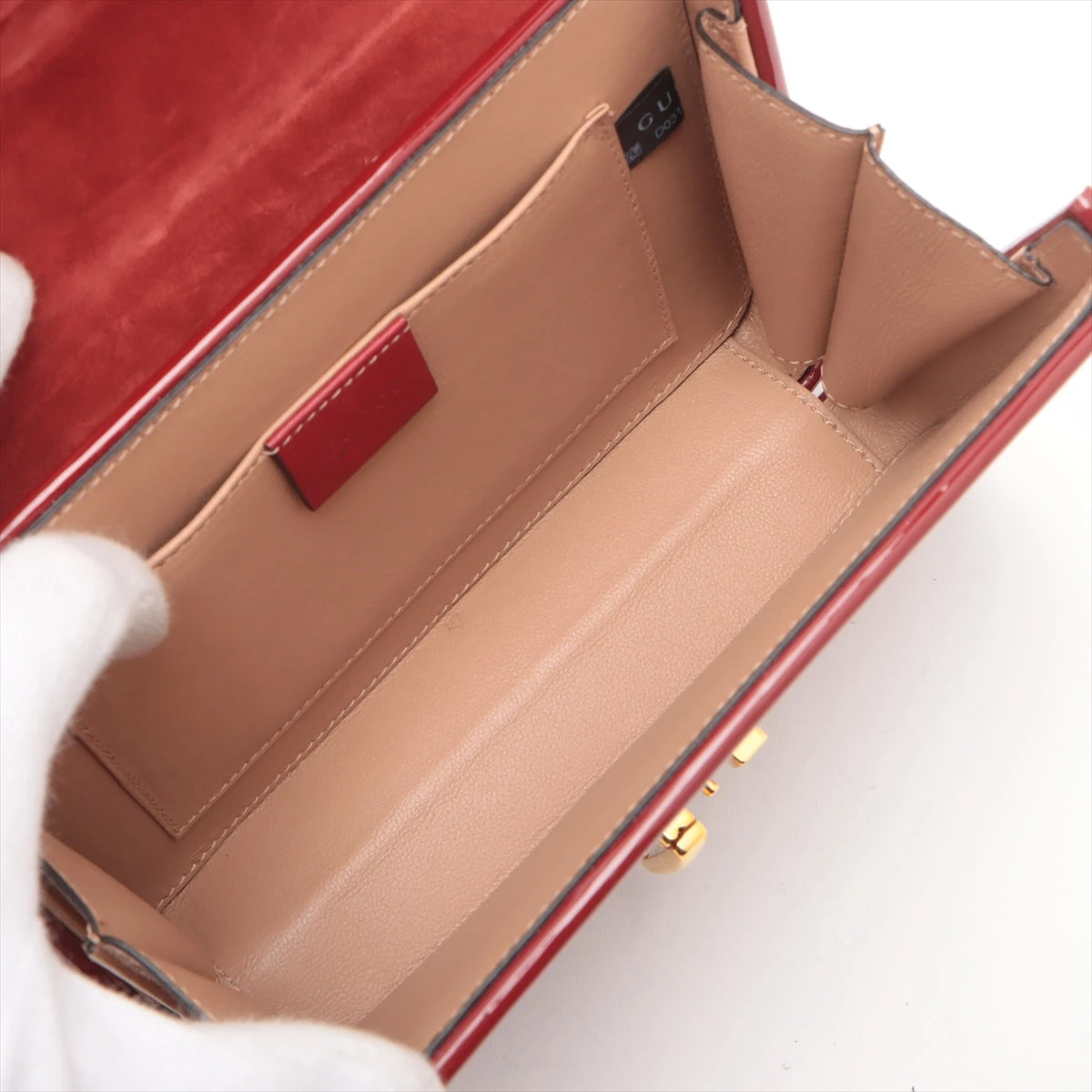 グッチ シルヴィ パテントレザー 2WAYショルダーバッグ レッド 589479 