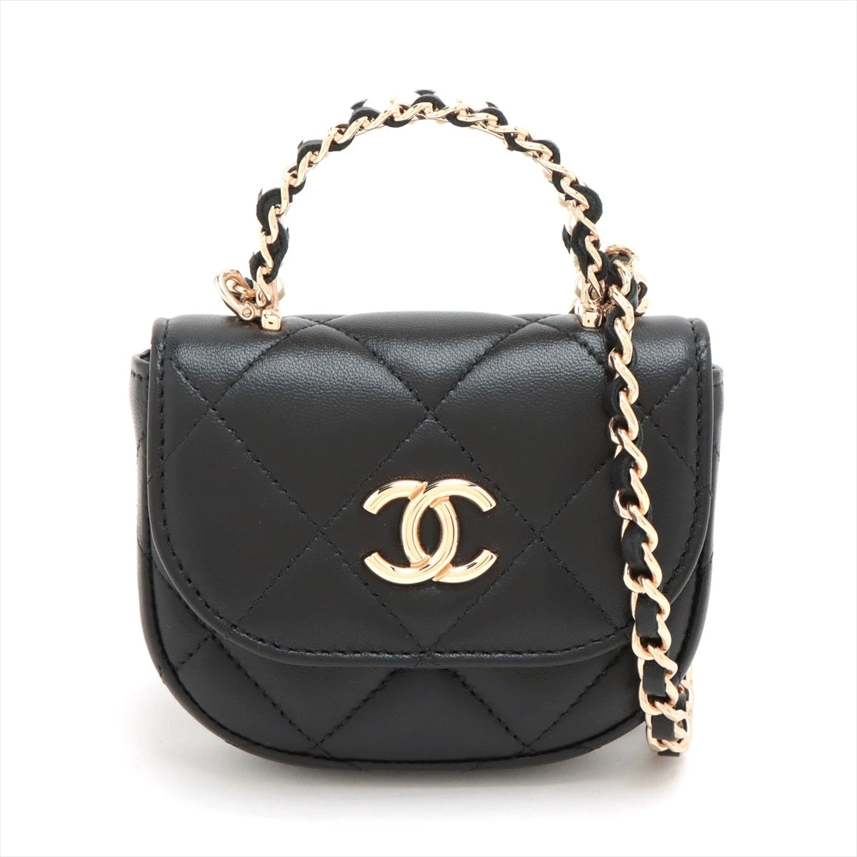 【美品】超レア　シャネル　ラム・マトラッセ・がま口・チェーンショルダー・ＳＶ金具 CHANEL - CHANEL☆マトラッセがま口2wayハンドバッグチェーン
