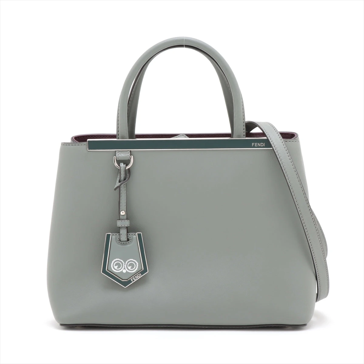FENDI グレー プチトゥージュール フェンディ プチトゥジュール レザー 2WAYハンドバッグ グレー