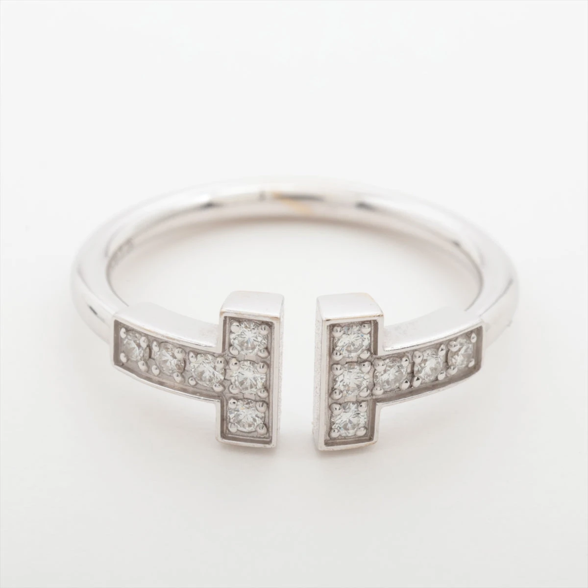 ◇ティファニー◇ 新品仕上済 Tワイヤー ダイヤ リング Au750 YG 6号 天白】TIFFANY ティファニーT ダイヤモンド ワイヤー リング