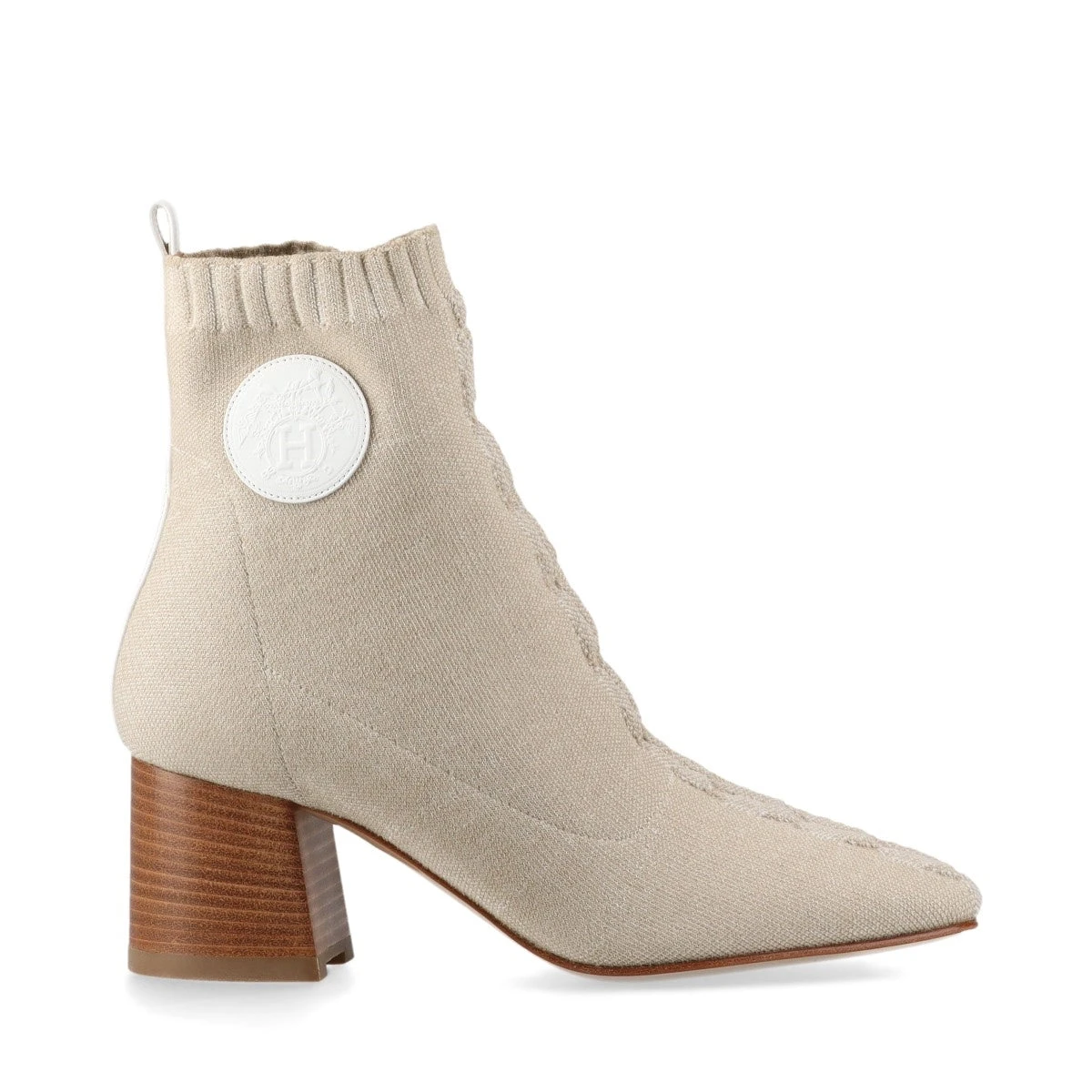 エルメス ヴォルヴェール ニット×レザー ショートブーツ 37