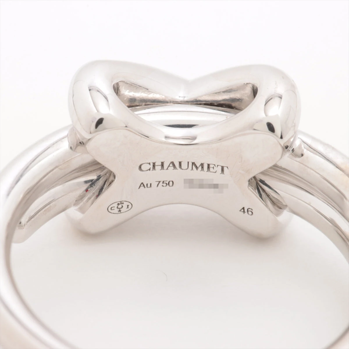 【仕上げ済み】ショーメ　リアン　ダイヤ　ジュドゥ　リング　750 ショーメ ジュ ドゥ リアン ダイヤ リング 750(WG) 5.6g 46 地金小穴