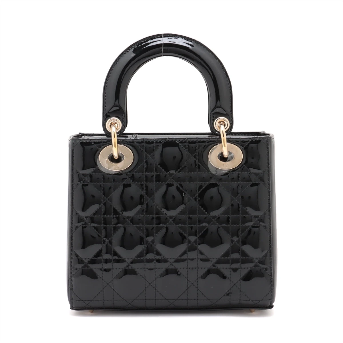 【クリスチャンディオール】カナージュ パテントレザー オープントゥパンプス 37 クリスチャンディオール レディディオール カナージュ パテントレザー