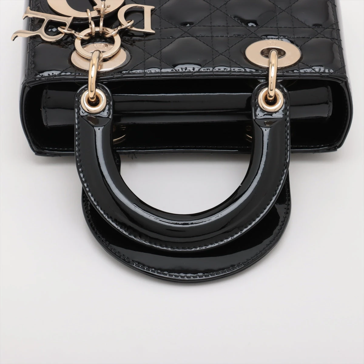 【クリスチャンディオール】カナージュ パテントレザー オープントゥパンプス 37 クリスチャンディオール】カナージュ パテントレザー オープン