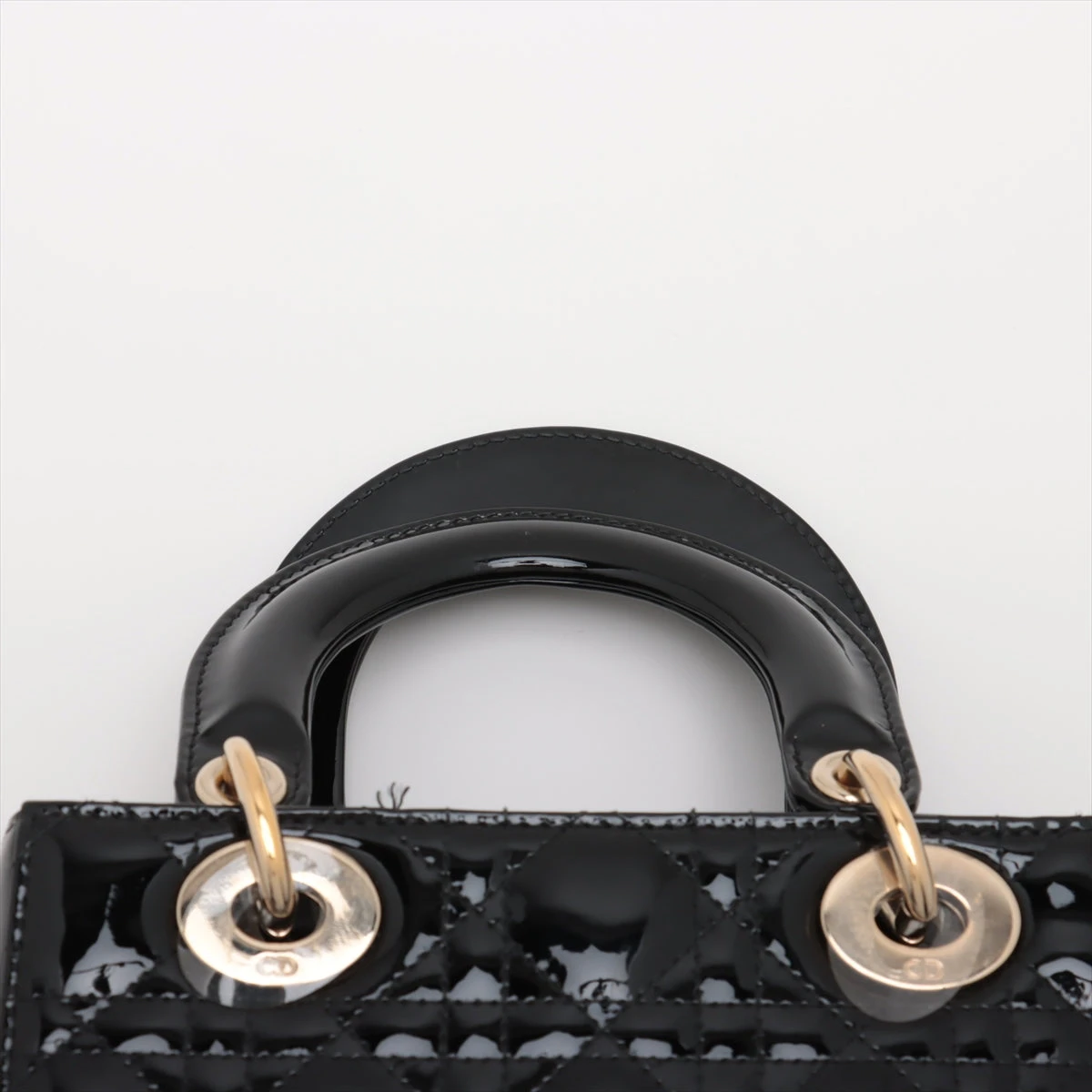 【クリスチャンディオール】カナージュ パテントレザー オープントゥパンプス 37 クリスチャンディオール レディディオール カナージュ パテント