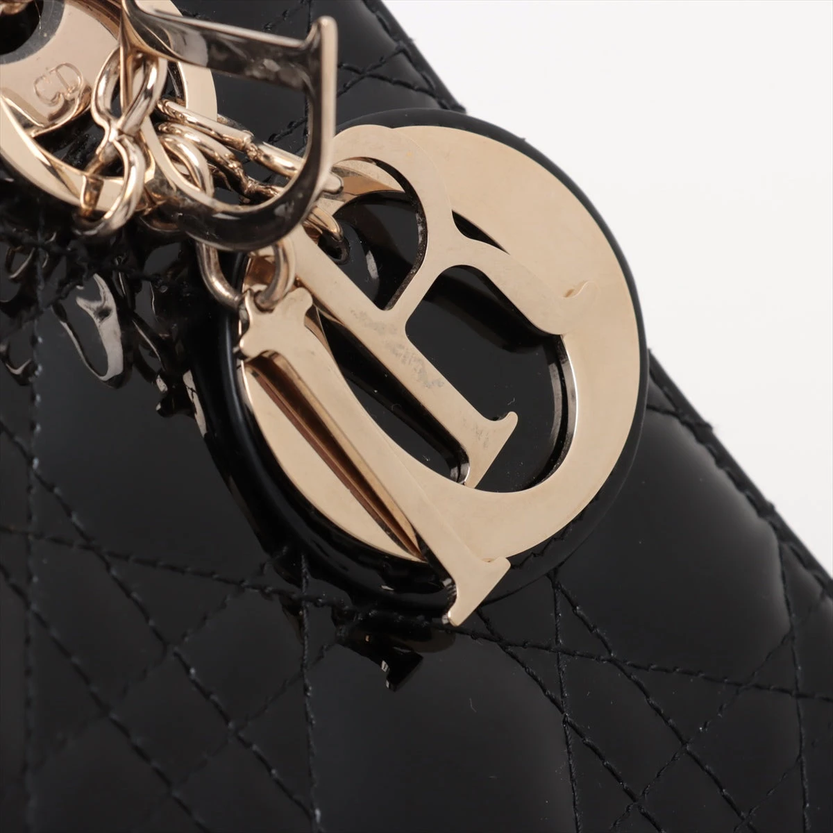 【クリスチャンディオール】カナージュ パテントレザー オープントゥパンプス 37 クリスチャンディオール】カナージュ パテントレザー オープン