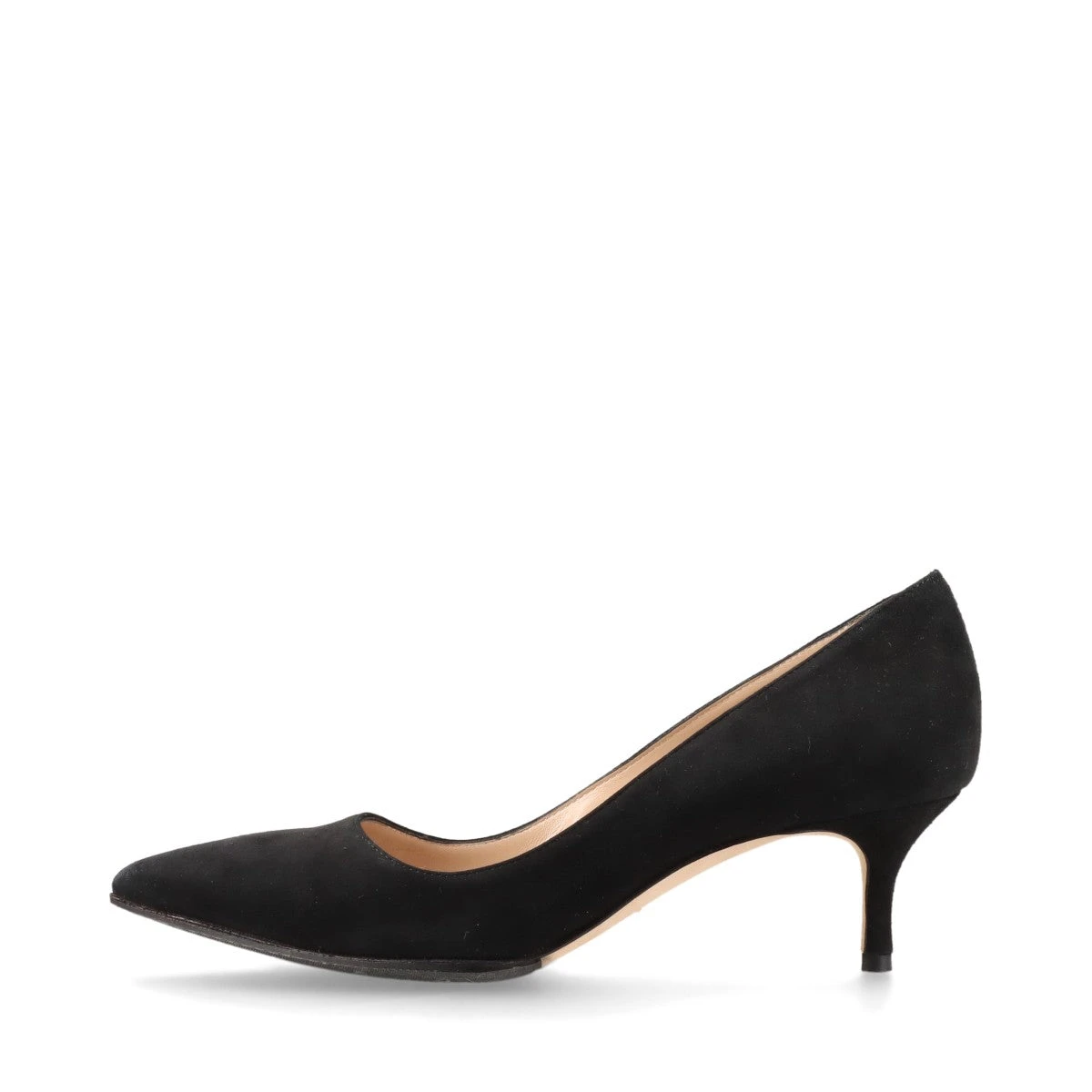 MANOLO BLAHNIK 黒 スエード ヒール 37.5 マノロブラニク パンプス 37 レディース 黒 スエード MANOLO BLAHNIK