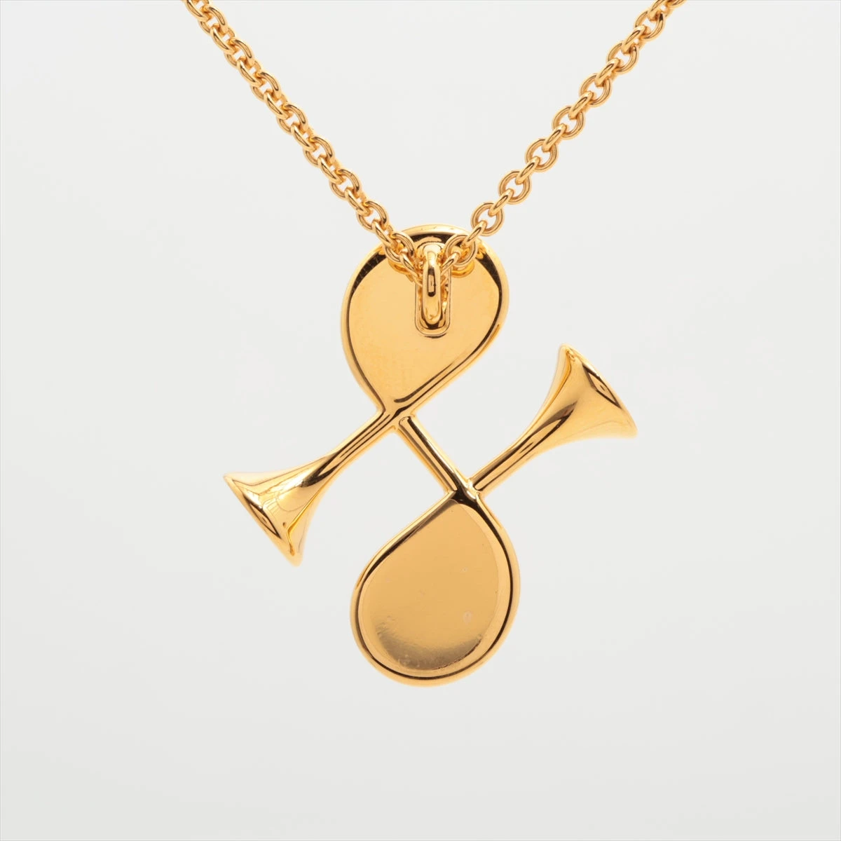 エルメス コルH ネックレス GP×レザー ピンク×ゴールド AP091295｜中古 