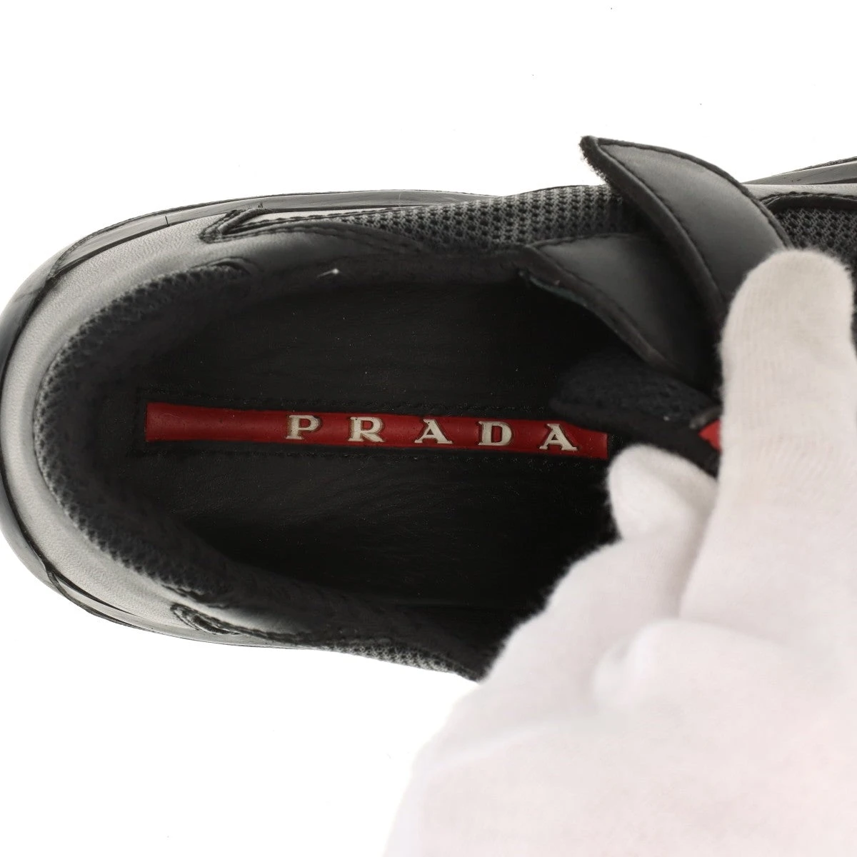 プラダスポーツ メッシュ×レザー スニーカー 35 1/2 レディース