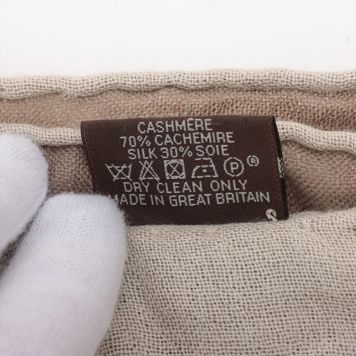 HERMES エルメス シルク シェーヌダンクル ストール ベージュ レディース HERMES エルメス シルク シェーヌダンクル ストール ベージュ