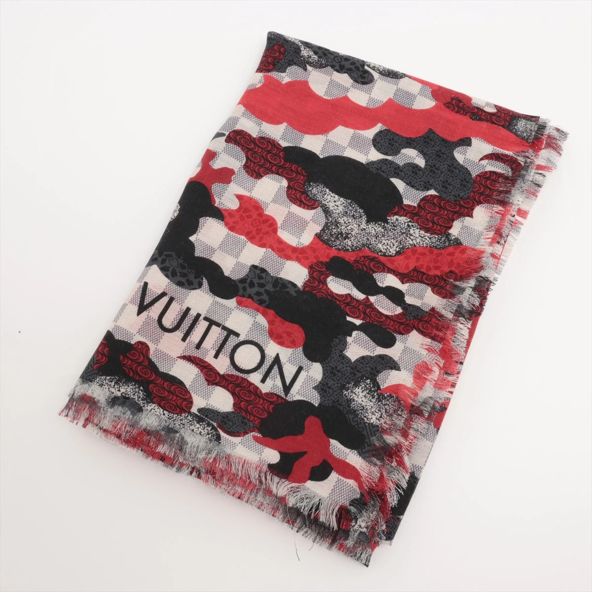 ⭐美品⭐Louis Vuitton ダミエ柄ストール　カシミア　シルク ルイ・ヴィトン ダミエ・アズール カシミアエトール ストール