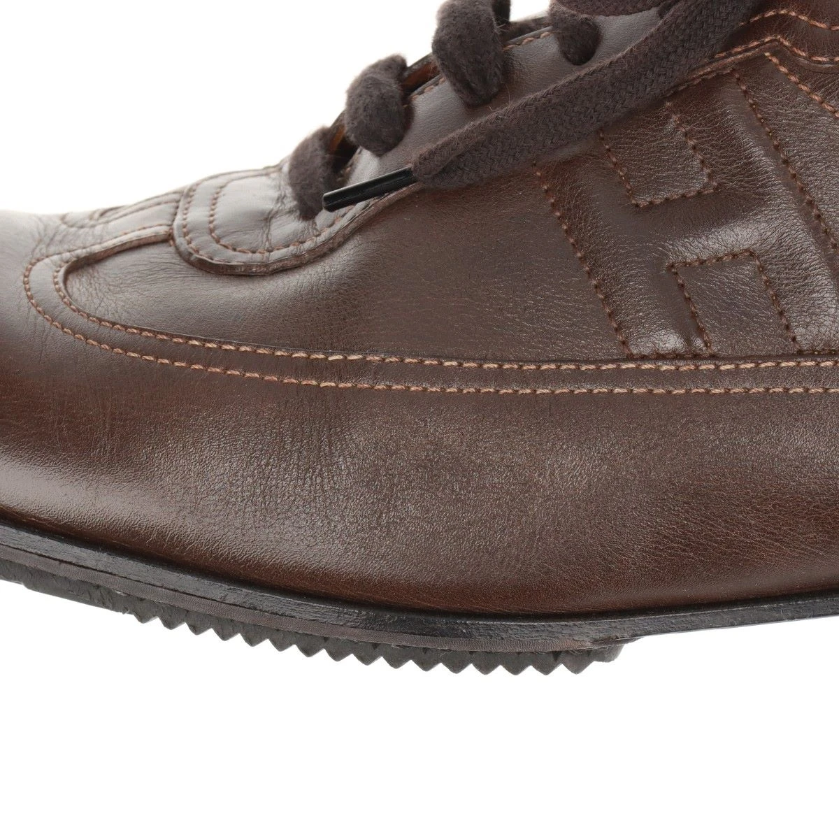 エルメス　ブラウンレザー デッキシューズ　26.5 42 1/2 エルメス ブラウンレザー デッキシューズ 26.5 42 1/2 エルメス