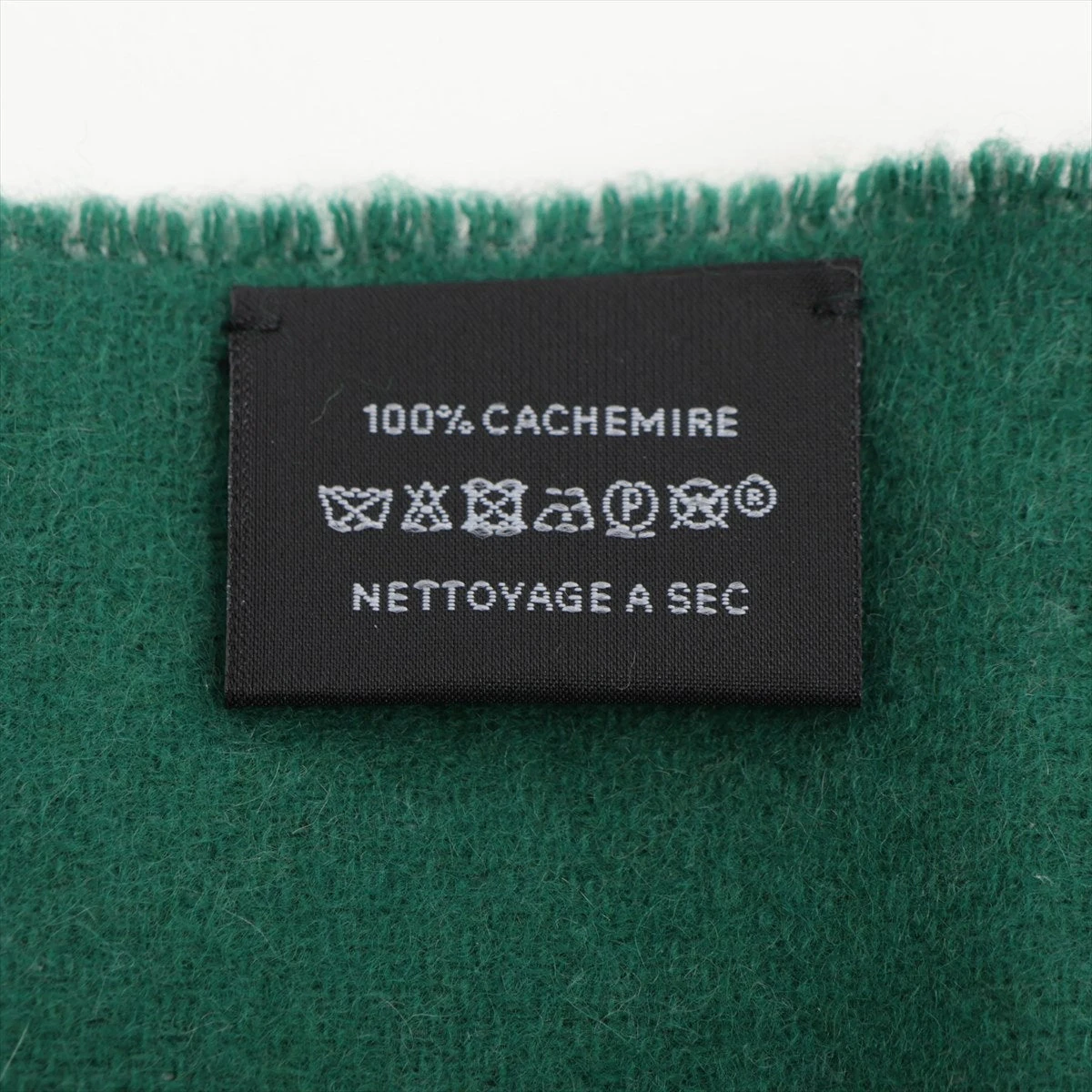 エルメス カザック マフラー カシミヤ グレー×グリーン A3183656｜中古 
