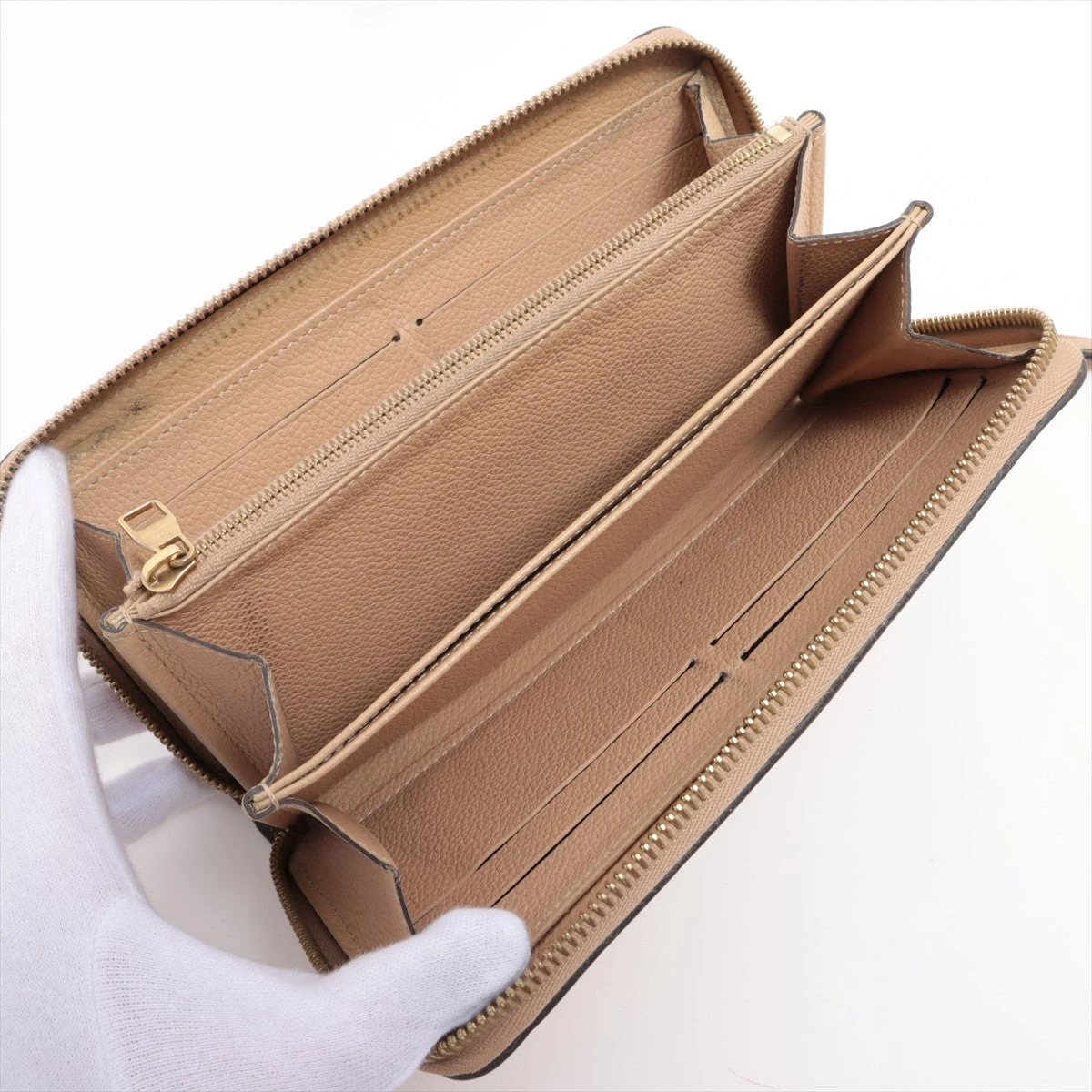 ヴィトン アンプラント ジッピーウォレット M60738 ベージュ ラウンド