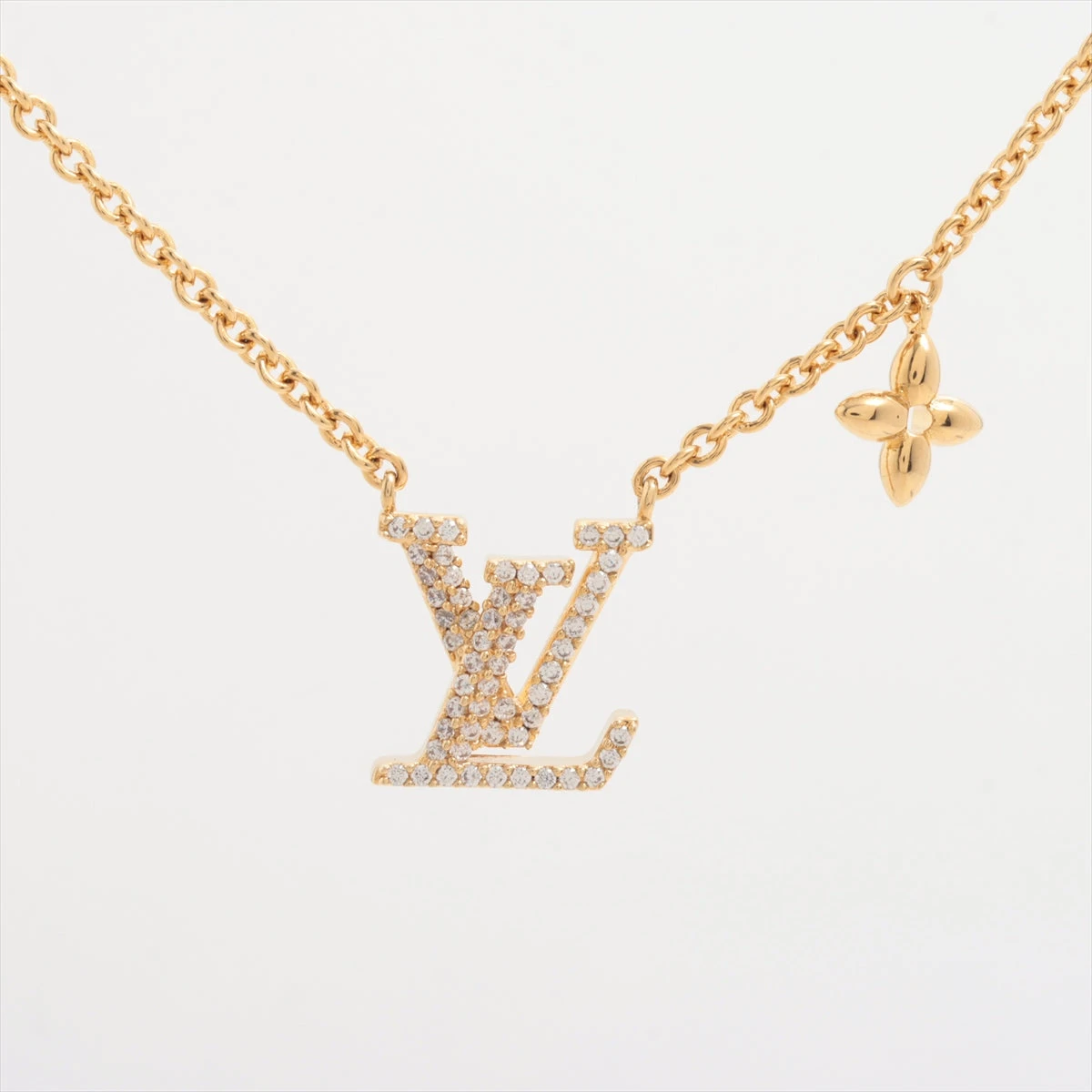 極美品 ネックレス GP ゴールド ラインストーン ネックレス M00596 ヴィトン M00596 コリエLVアイコニック TE0233 ネックレス GP×ライン