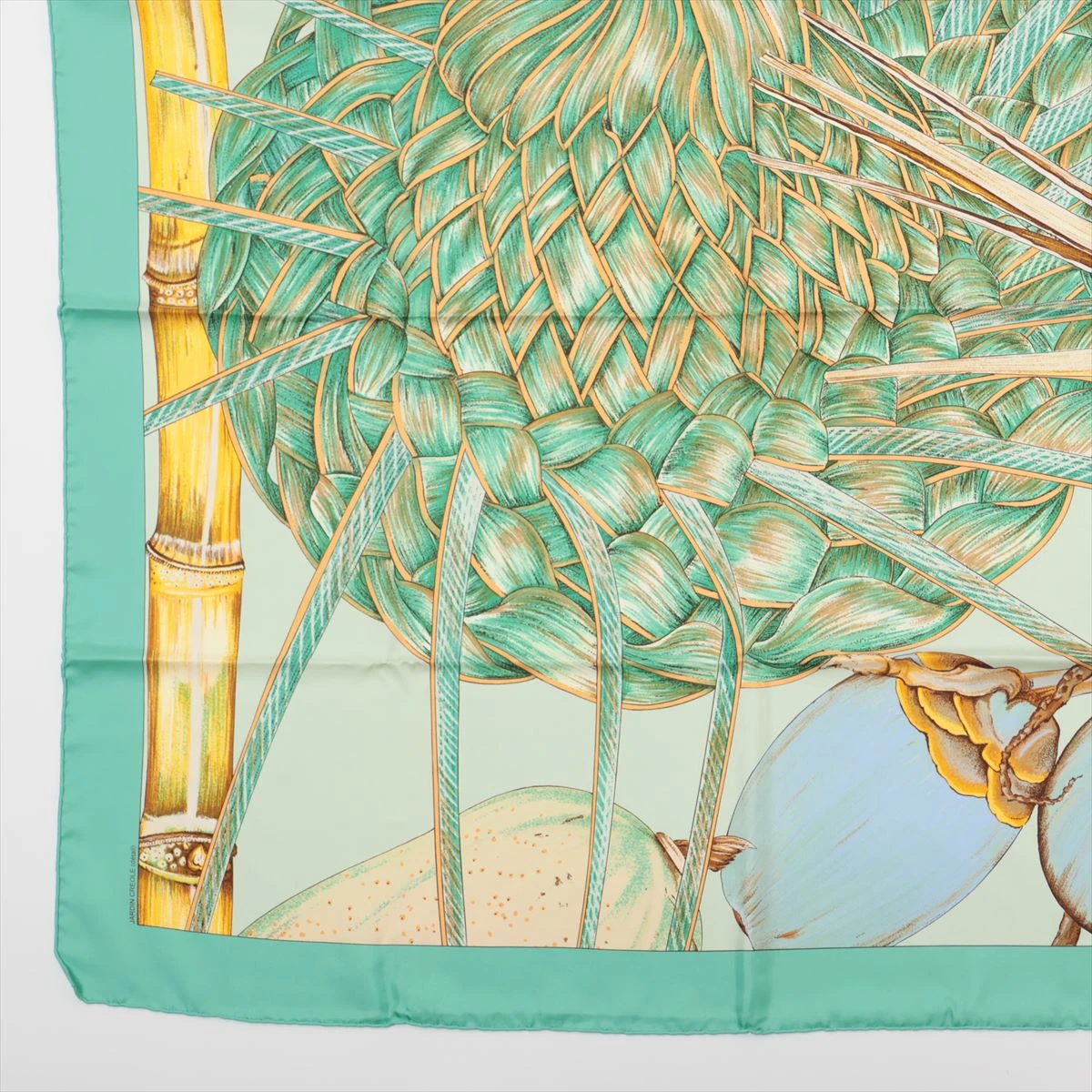 エルメス HERMES 大判スカーフ クレオルの楽園 カレ90 ブルー ハンカチ HERMES エルメス カレ90 JARDIN CREOLE クレオルの楽園 スカーフ