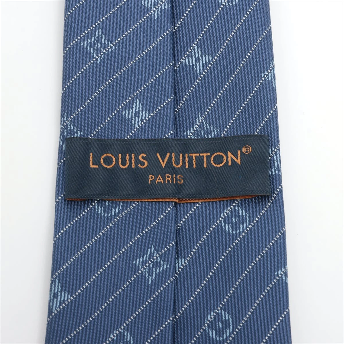 ルイヴィトン LOUIS VUITTON モノグラム インターレース ネクタイ シルク ブルーマリーヌ M79436 中古 新入荷 LV1656 ヴィトン M79436 モノグラム インターレース 7CM MR5203 ネクタイ