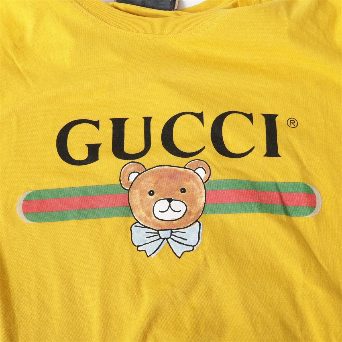 グッチ コットン Tシャツ M メンズ イエロー 548334 KAI テディベア