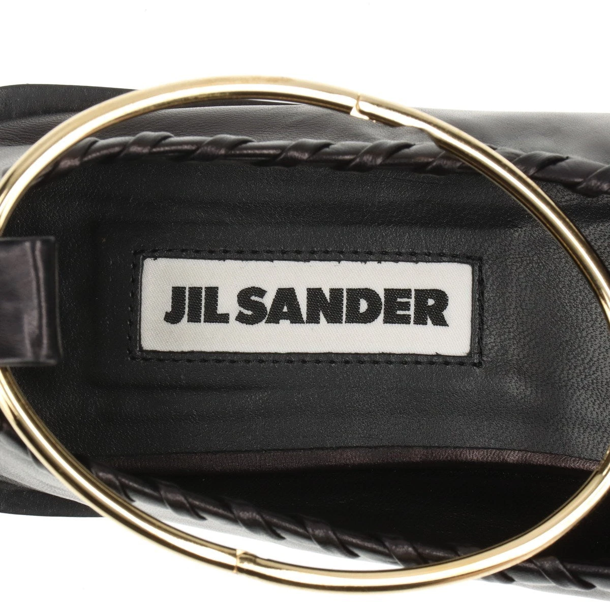 【美品】JILSANDER ジルサンダー　バレリーナ　37 ブラック ジルサンダー バレリーナ レザー バレエシューズ 37 レディース
