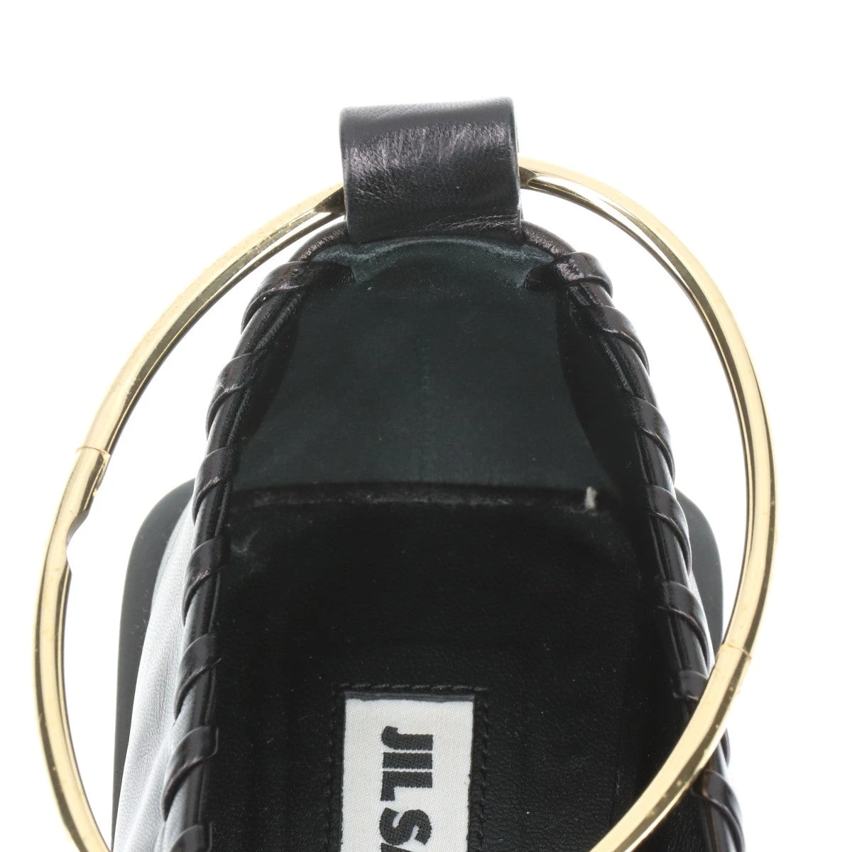 ジルサンダー　レザー編みフラットシューズ　リボン　保存袋付き　38 JIL SANDER◇レザーストラップリボンフラットパンプス/バレー