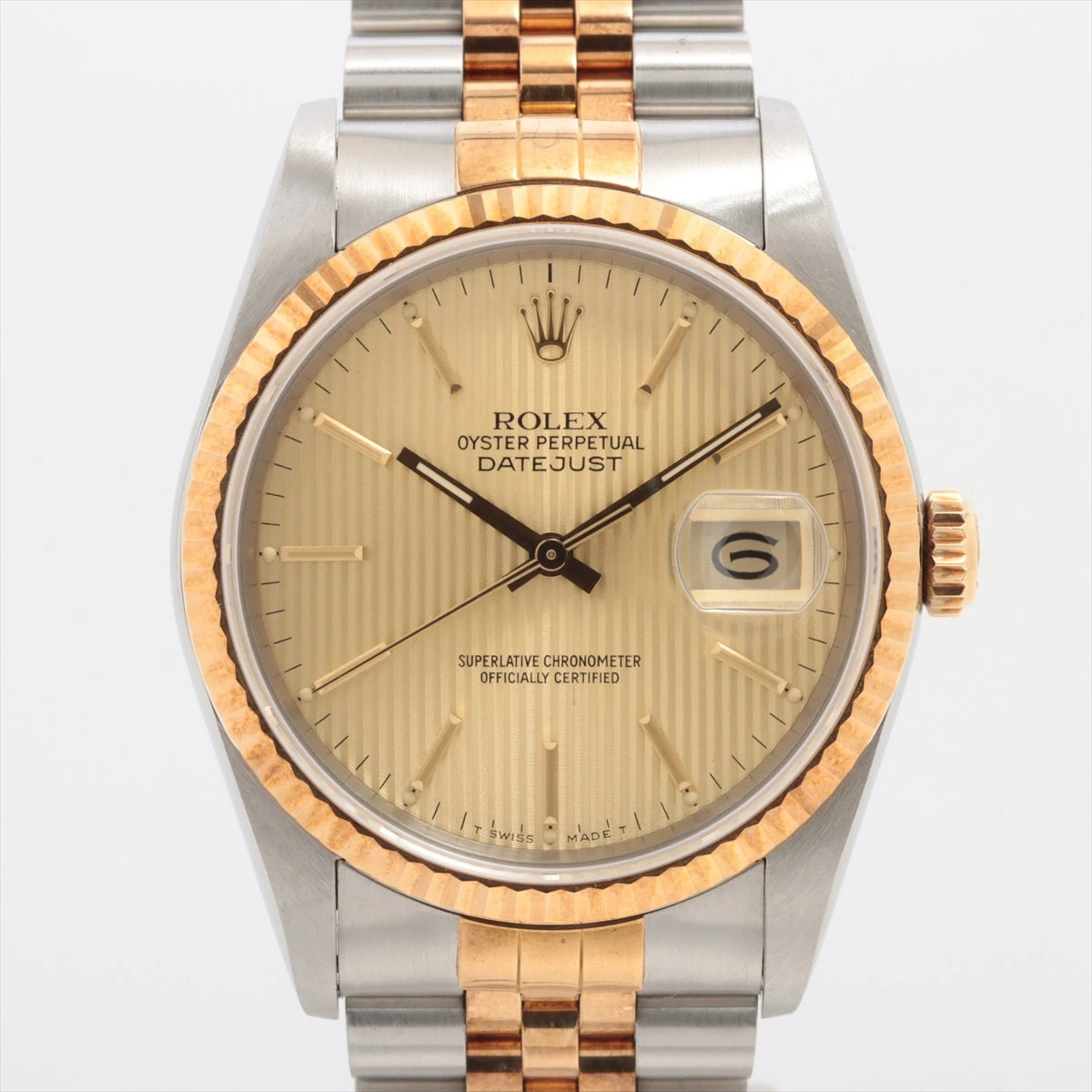 ゆ ロレックス デイトジャスト 16233 SS×YG AT シャンパン
