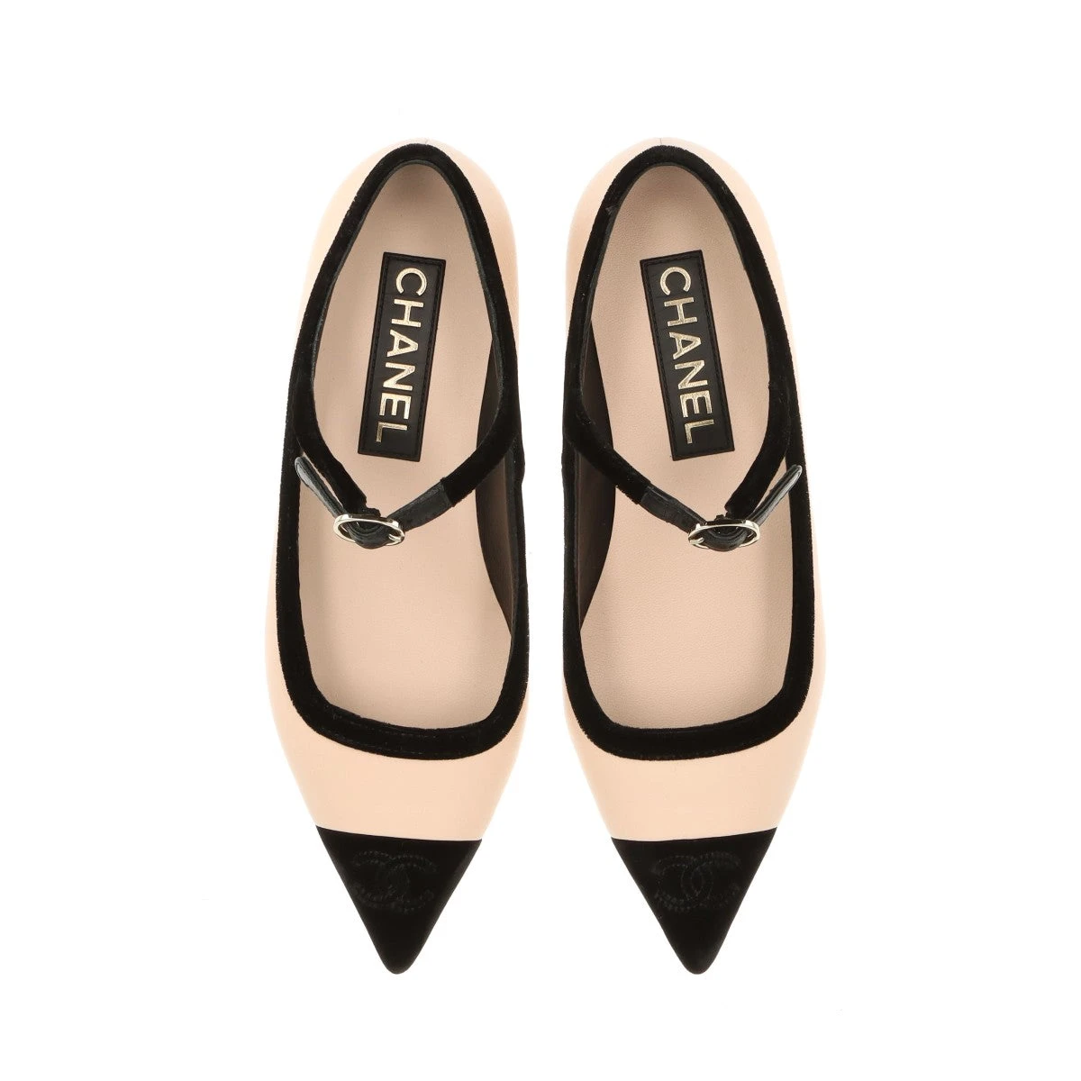 【未使用品】CHANELシャネル　レザーストラップパンプス　ブラック シャネル ココマーク 22K ベロア×レザー ストラップパンプス 36