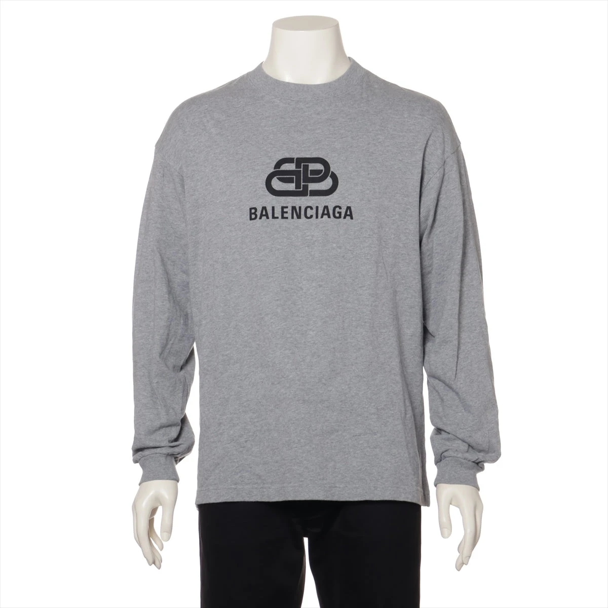 バレンシアガ BB 19年 コットン ロングTシャツ XS メンズ グレー