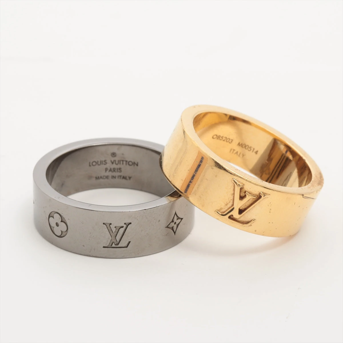 LOUIS VUITTON リングセット M00514 メンズL ヴィトン M00514 リングLVインスティンクト セット2 OB5203