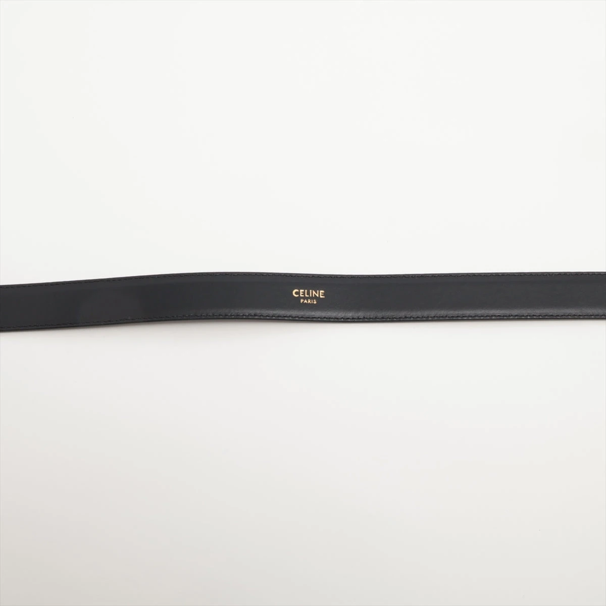 セリーヌ トリオンフ ベルト 70 レザー ブラック VP009298｜中古