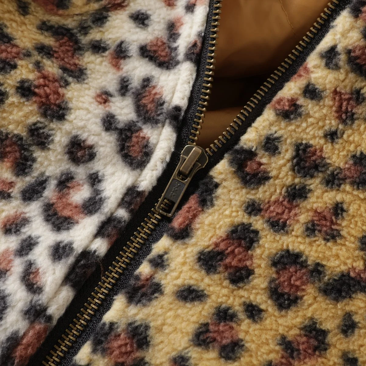 シュプリーム ジャケット M レオパード フリース ジップアップ ヒョウ柄