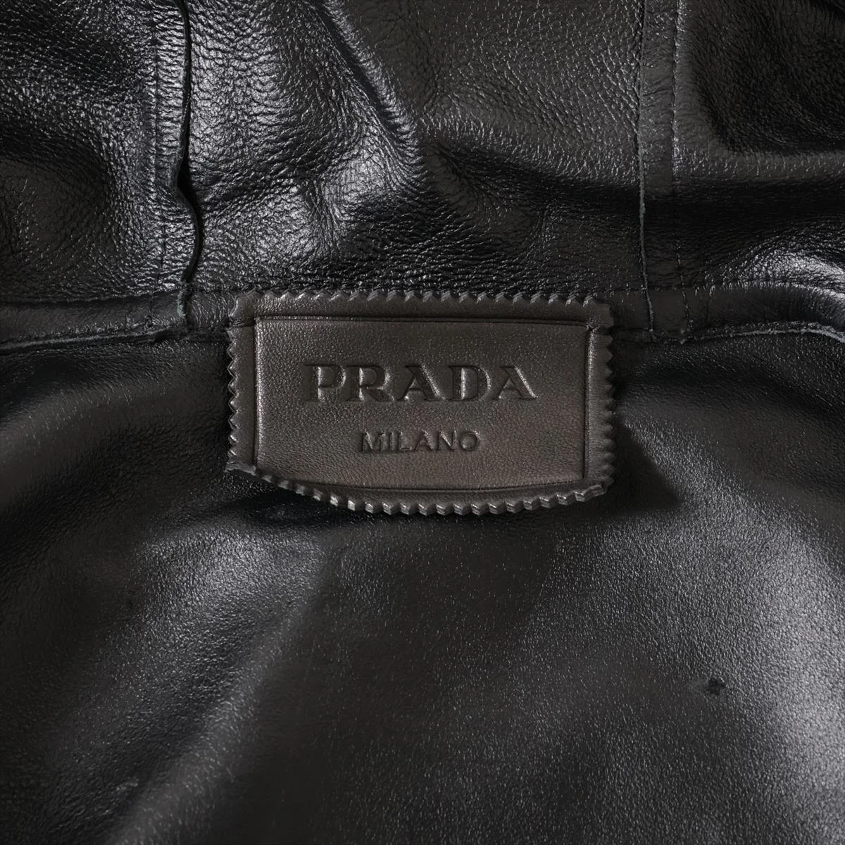 Prada プラダ　カラクルラム　レザー　ジャケット プラダ☆トライアングルロゴ ナッパレザージャケット (PRADA