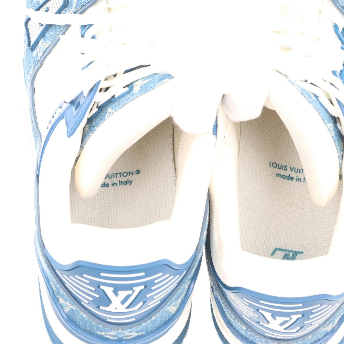 れな出品 ヴィトン LVトレイナーライン 22年 デニム×レザー スニーカー