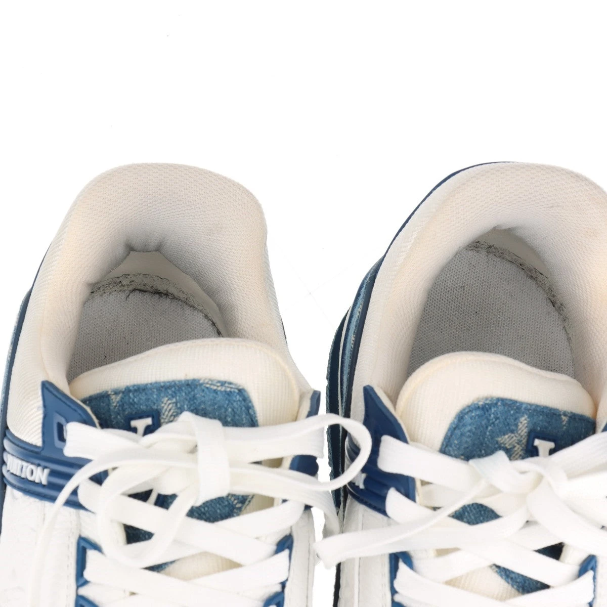 れな出品 ヴィトン LVトレイナーライン 22年 デニム×レザー スニーカー