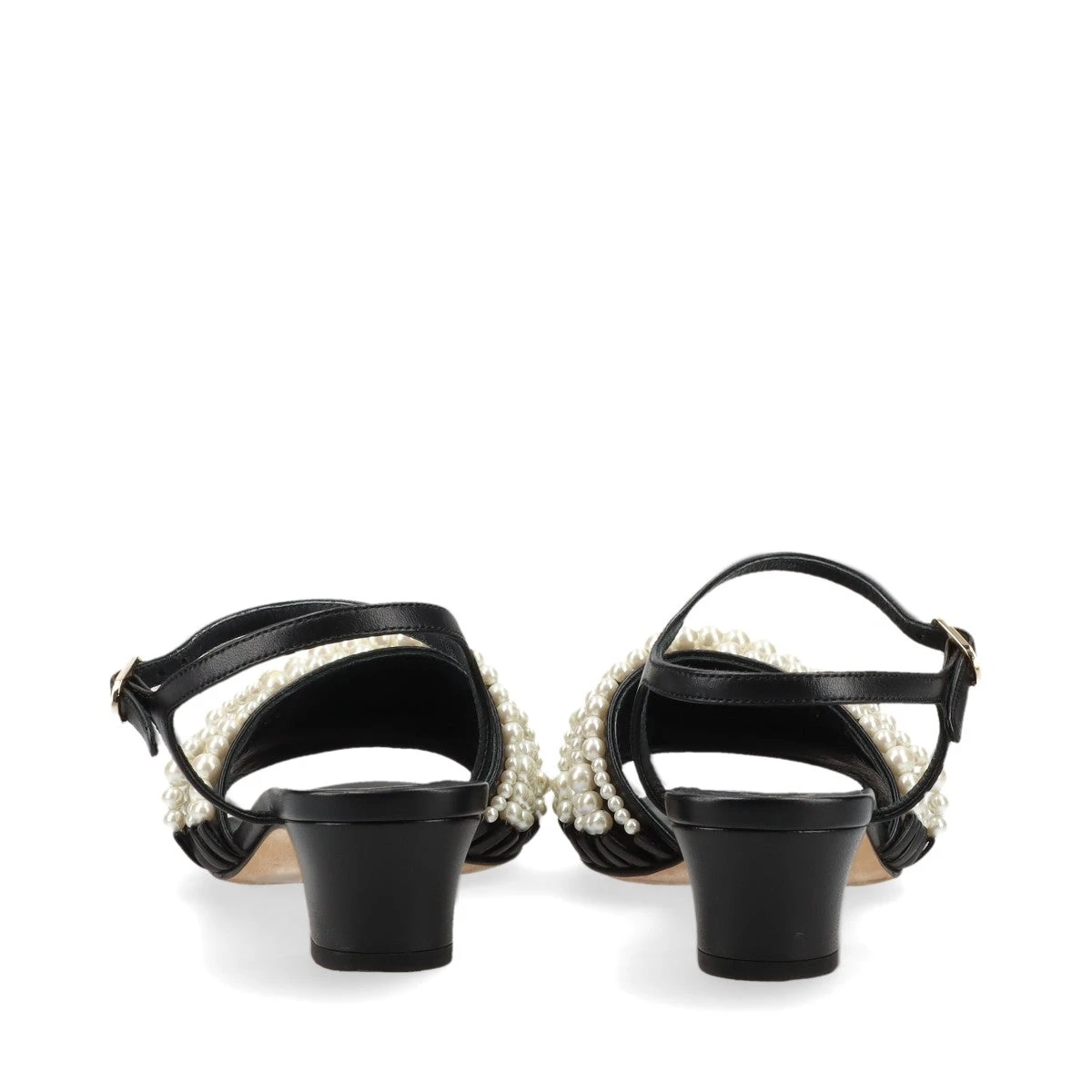 美品★CHANEL・レザー ココマーク パール ストラップ サンダル(36) シャネル ココマーク レザー サンダル 36C レディース ブラック