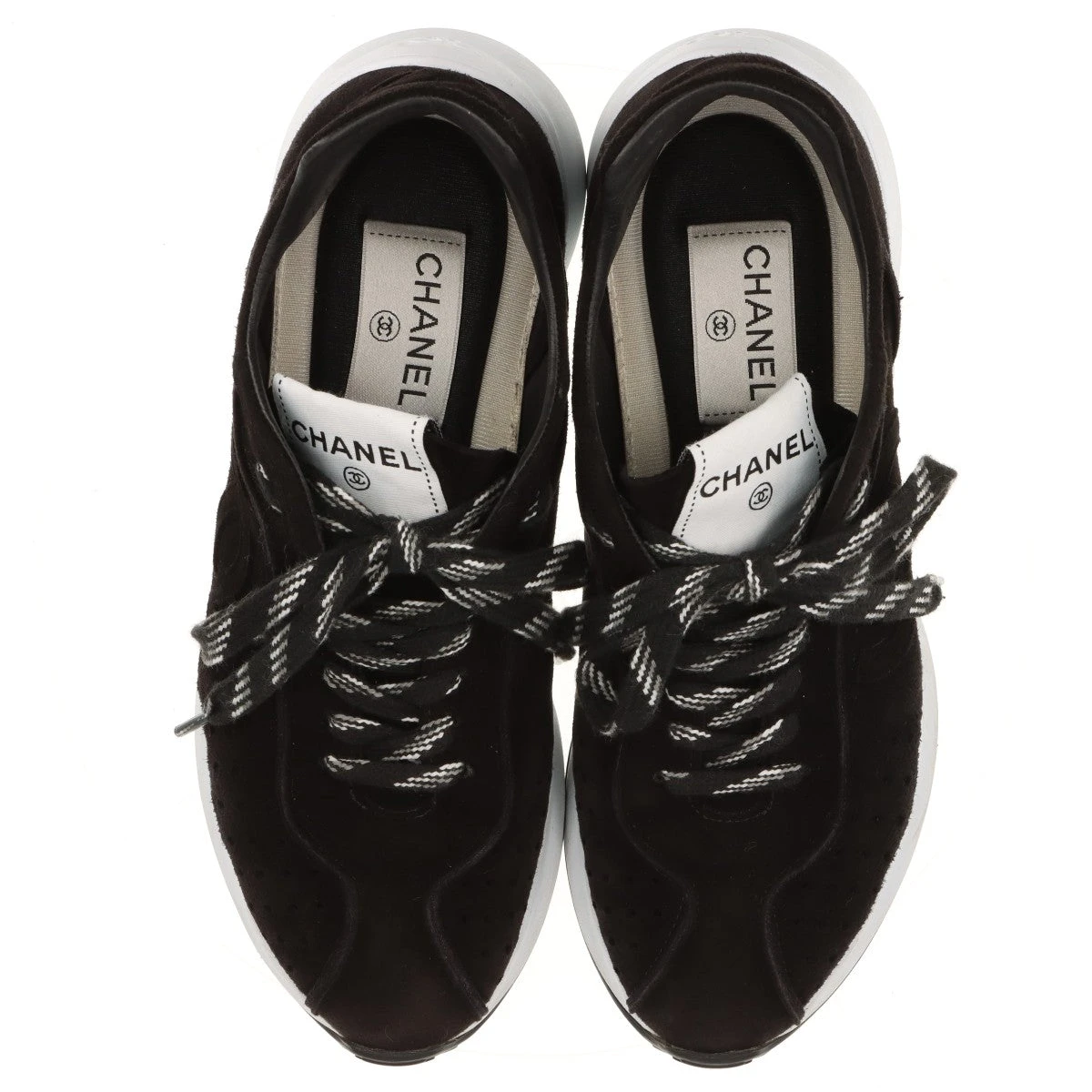 シャネル ココマーク 21P レザー×スエード スニーカー 36 レディース