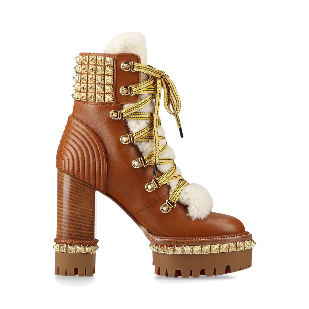 クリスチャンルブタン YETI DONNA ムートン×レザー ショートブーツ 37