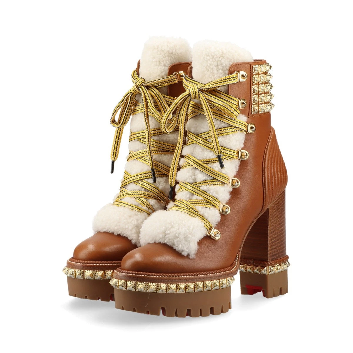 クリスチャンルブタン YETI DONNA ムートン×レザー ショートブーツ 37