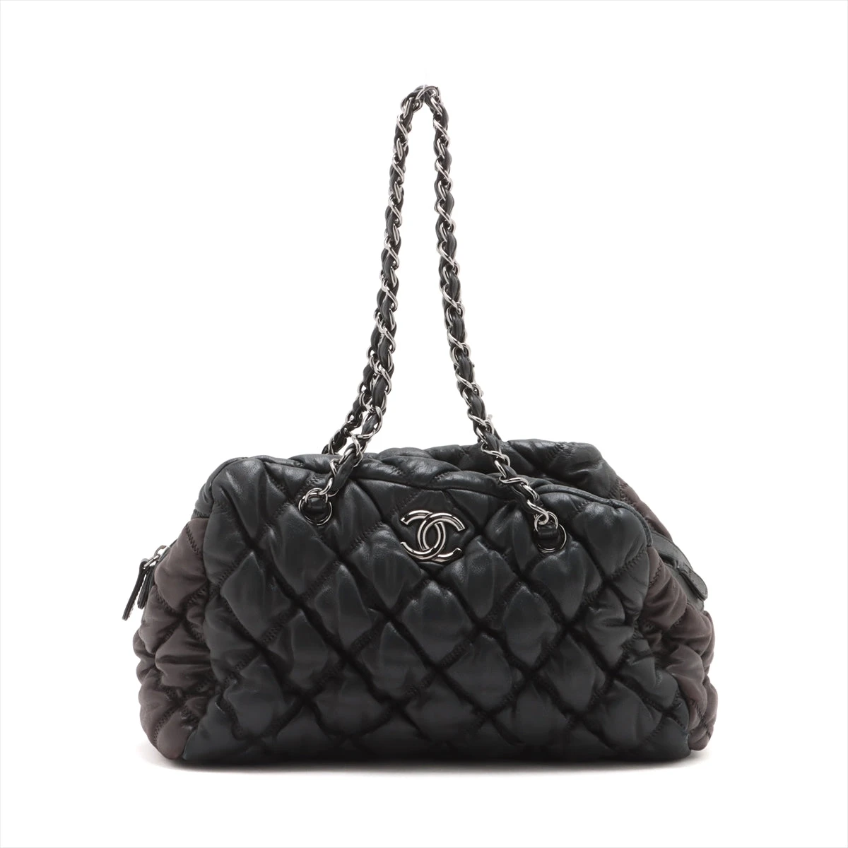 シャネル バブルキルト ラムスキン チェーンショルダーバッグ ブラック  