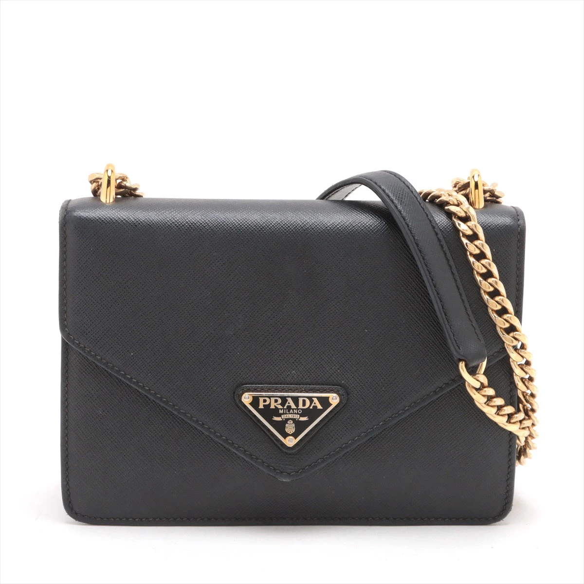 PRADA プラダ サフィアーノ チェーンショルダーバッグ 1BD200 プラダ サフィアーノ チェーンショルダーバッグ ブラック 1BD200