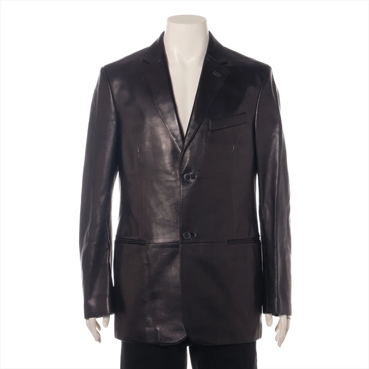 ジーゼニア レザー テーラードジャケット 50 メンズ ブラック スレあり