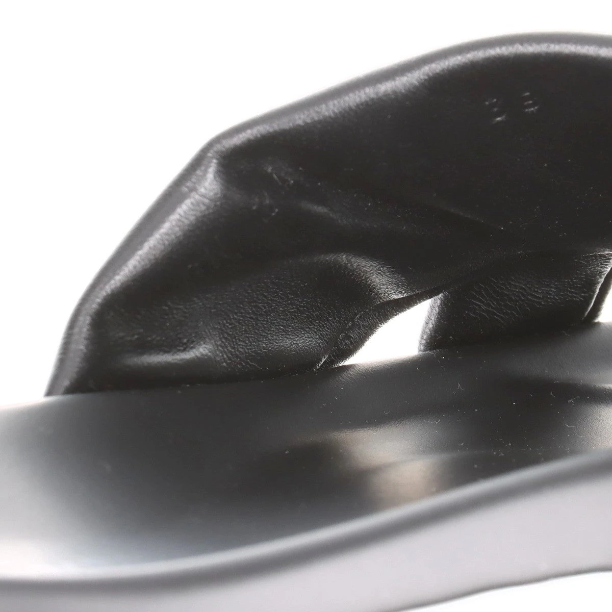 エルメス インフラ レザー サンダル 38 レディース ブラック