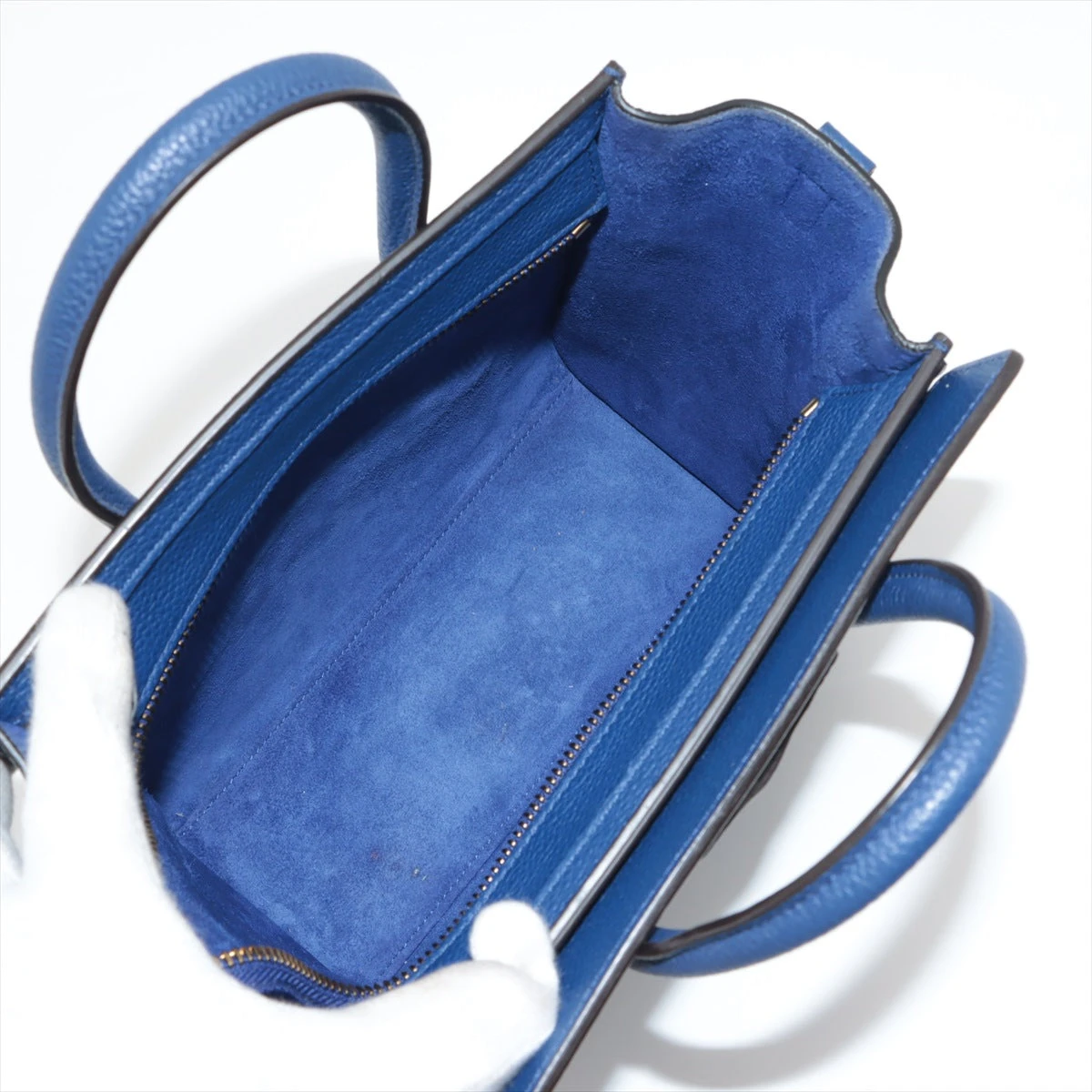 【美品】セリーヌ ラゲージ ナノ 2way ショルダー レザー 水色系 セリーヌ ラゲージ ナノショッパー レザー 2WAYハンドバッグ