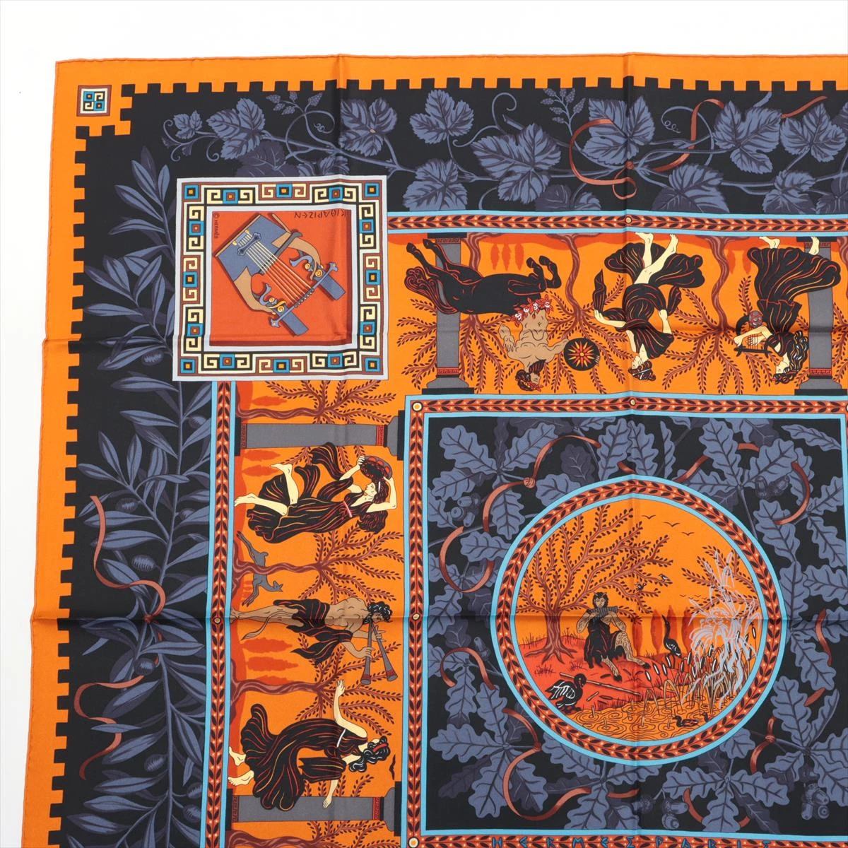 HERMES エルメス カシミヤ65 シルク35 スカーフ カレ90 神々の音楽 エルメス カレ90 MUSIQUE DES DIEUX 神々の音楽 スカーフ シルク