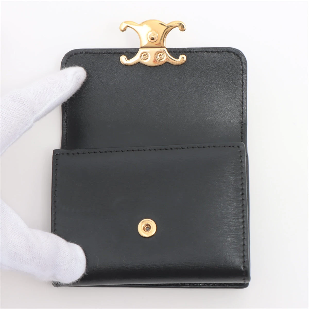 【GINGER掲載商品】 セリーヌ コンパクト シャイニーカーフスキン トリオンフ 小物