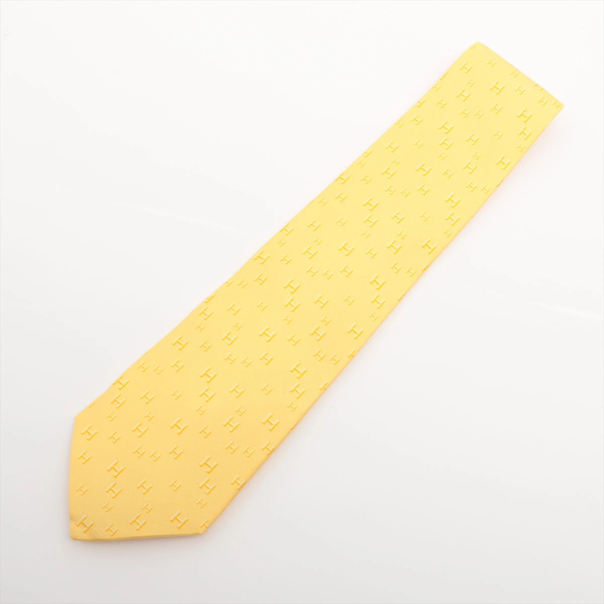 エルメス ネクタイ シルク H織 H刺繍 ロゴグラム ファソネ イエロー h036321tl3-01.jpg